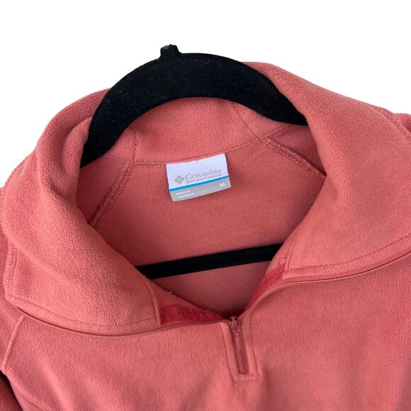 Columbia Womens Peach Fleece Quarter Zip Pullover Medium Lightweight Soft Cozy - Picture 2 of 6